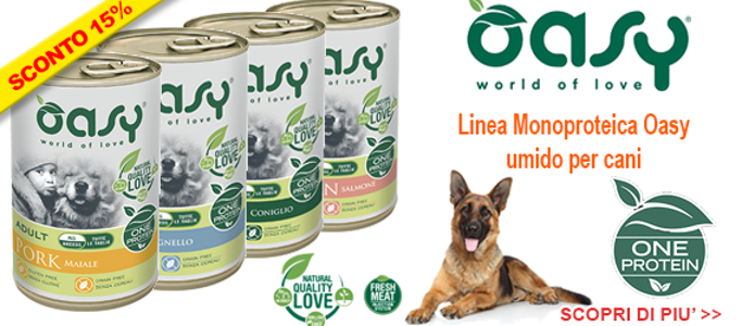 Cibo umido per cani Oasy in offerta fino ad esaurimento scorte