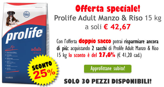 Offerta sul Manzo Prolife per cani